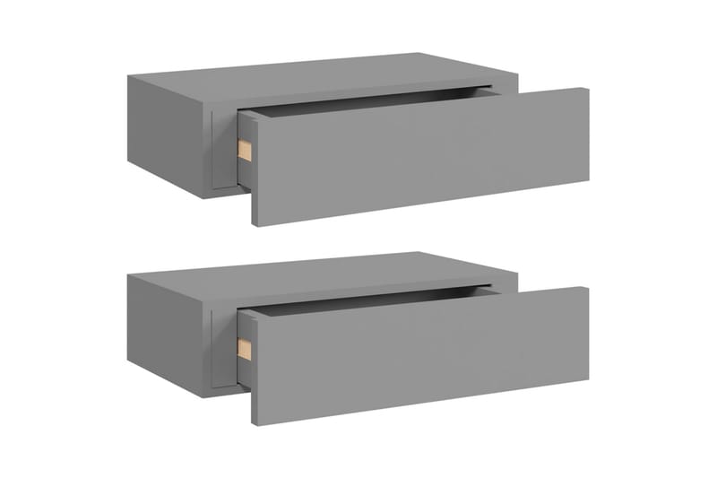 Väggmonterade lådor grå 2 st 40x23,5x10 cm MDF - Grå - Förvaringslåda