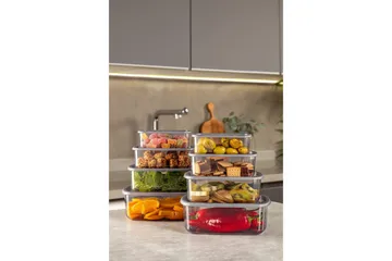 Förvaringslådesats (8 delar) Rasalas8 Antracit - Mörkgrå - Förvaring - Småförvaring - Förvaringslåda