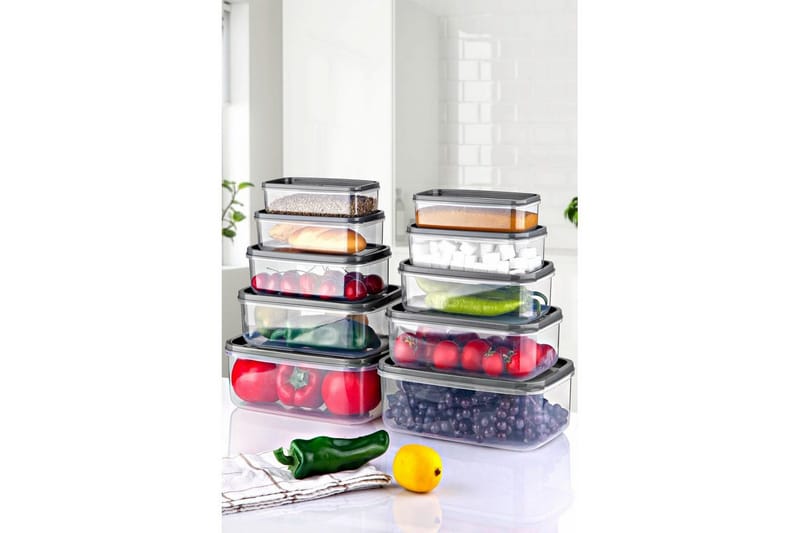 Förvaringslådeset (10 delar) Quantis Transparent - Ivory - Förvaring - Småförvaring