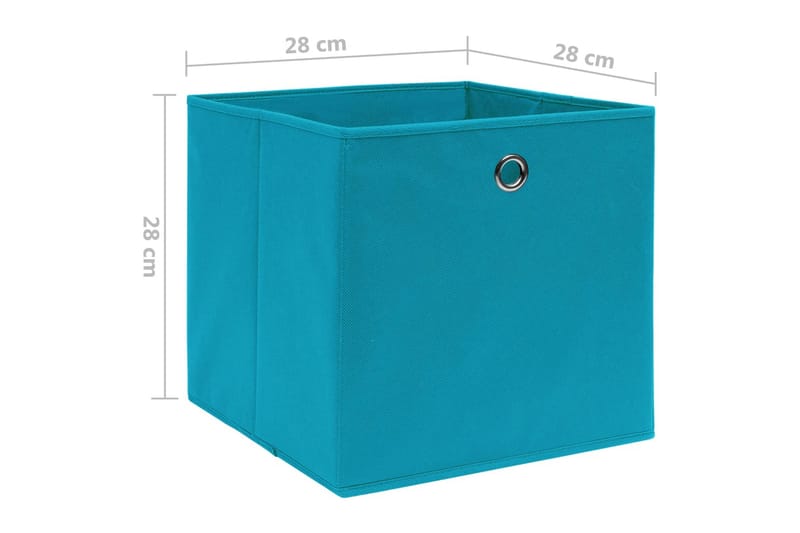 Förvaringslådor 10 st non-woven tyg 28x28x28 cm babyblå - Turkos - Förvaringslåda
