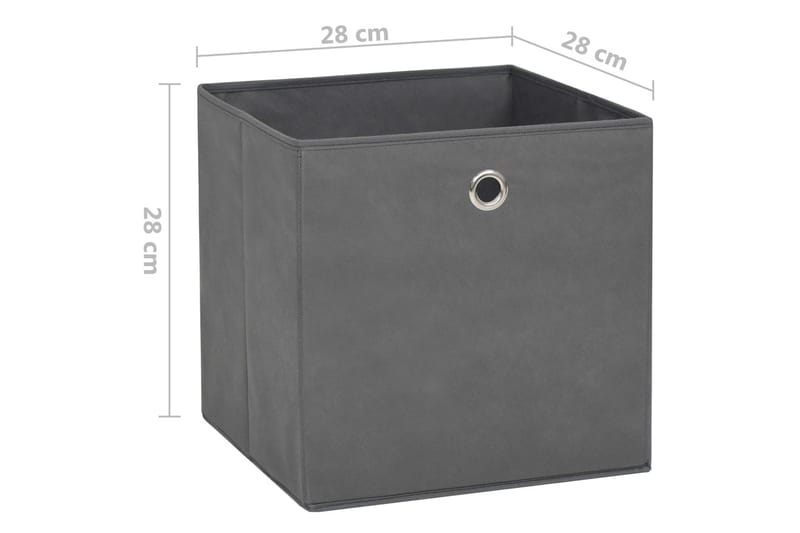 Förvaringslådor 10 st non-woven tyg 28x28x28 cm grå - Grå - Förvaringslåda