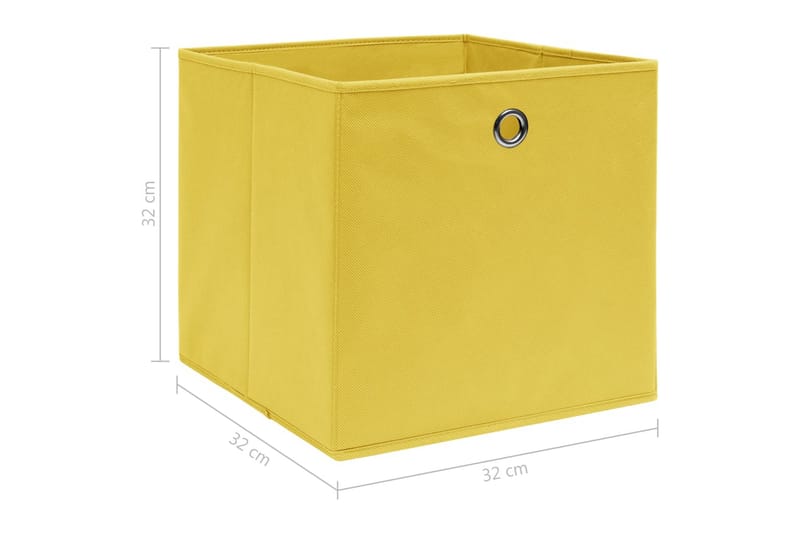 Förvaringslådor 4 st gul 32x32x32 cm tyg - Gul - Förvaringslåda