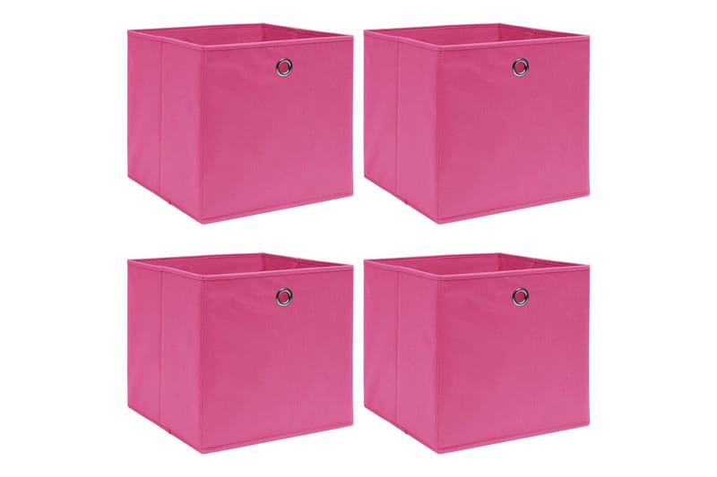 Förvaringslådor 4 st rosa 32x32x32 cm tyg - Rosa - Förvaringslåda