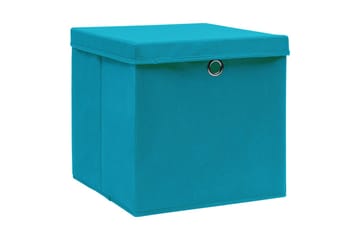 Förvaringslådor med lock 4 st 28x28x28 cm babyblå