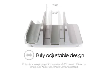 Bordsställ Desire2 2-in-1 Justerbar Aluminium - Silver - Förvaring - Småförvaring - Förvaringsställ - Laptopställ