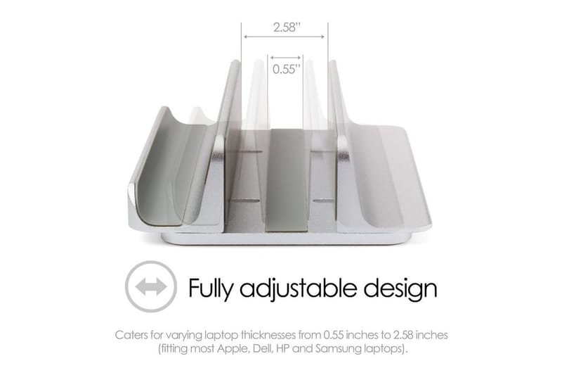 Bordsställ Desire2 2-in-1 Justerbar Aluminium - Silver - Förvaring - Småförvaring - Förvaringsställ - Laptopställ
