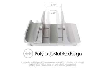 Bordsställ Desire2 2-in-1 Justerbar Aluminium - Silver - Förvaring - Småförvaring - Förvaringsställ - Laptopställ