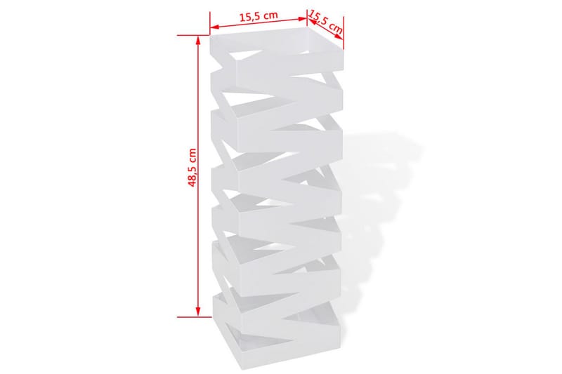 Fyrkantigt paraplyställ Sicksack av stål Vit 48,5 cm - Vit - Paraplyställ