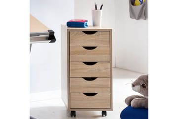 Rullkontejner Wohnling 5 lådor med folierad spånskiva och hjul, modern stil Sonoma - Sonoma - Förvaring - Småförvaring - Förvaringsställ - Laptopställ