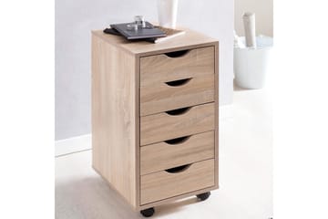 Rullkontejner Wohnling 5 lådor med folierad spånskiva och hjul, modern stil Sonoma - Sonoma - Förvaring - Småförvaring - Förvaringsställ - Laptopställ