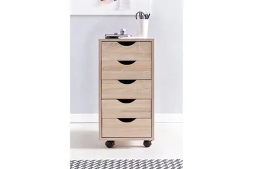 Rullkontejner Wohnling 5 lådor med folierad spånskiva och hjul, modern stil Sonoma - Sonoma - Förvaring - Förvaringsmöbler - Byrå - Hurts