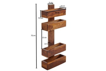 Tidningsställ Wohnling massivt trä för väggmontering, lantlig stil Rosenträ - Rosenträ - Förvaring - Småförvaring - Förvaringsställ - Tidningsställ
