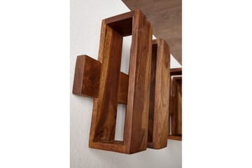 Tidningsställ Wohnling massivt trä för väggmontering, lantlig stil Rosenträ - Rosenträ - Förvaring - Småförvaring - Förvaringsställ - Tidningsställ