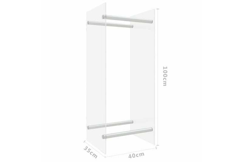 Vedställ genomskinlig 40x35x100 cm härdat glas - Transparent - Vedställ & vedhylla