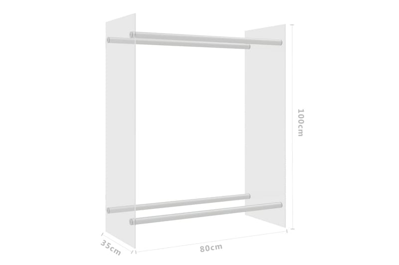 Vedställ genomskinlig 80x35x100 cm härdat glas - Transparent - Vedställ & vedhylla