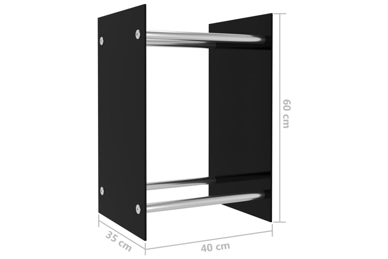 Vedställ svart 40x35x60 cm glas - Svart - Vedställ & vedhylla