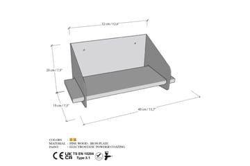 Faeryn Vägghylla 40 cm - Svart - Förvaring - Småförvaring - Väggförvaring