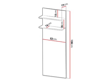 Fiorea Vägghylla 52x138 cm - Brun och grå - Förvaring - Småförvaring - Väggförvaring