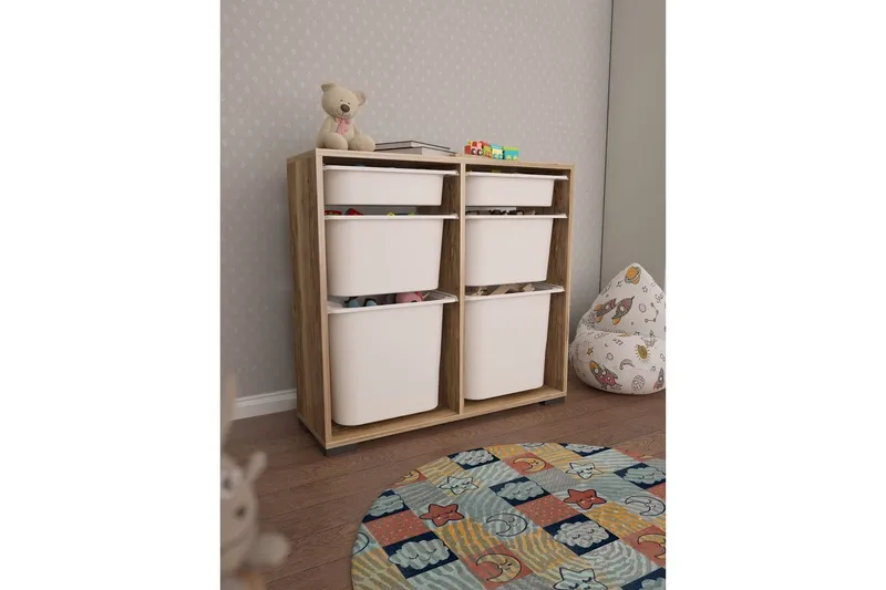 Flerfunktionsskåp Carla Valnöt Vit - Valnöt Vit - Förvaring - Småförvaring - Förvaringslåda