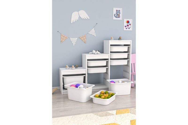 Flerfunktionsskåp Mobin Vit - Vit - Förvaring - Småförvaring - Förvaringslåda