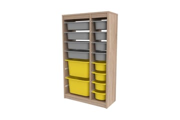 Flerfunktionsskåp Montana (69 x 112.2 x 29.6 cm) Sonomo Grå / Gul - Sonomo Grå / Gul - Förvaring - Småförvaring - Förvaringslåda