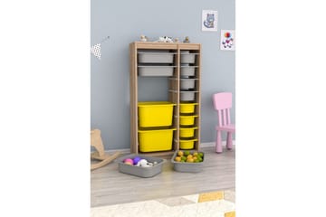 Flerfunktionsskåp Montana (69 x 112.2 x 29.6 cm) Sonomo Grå / Gul - Sonomo Grå / Gul - Förvaring - Småförvaring - Förvaringslåda