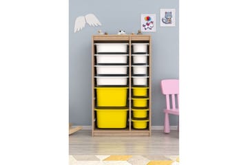 Flerfunktionsskåp Montana (69 x 112.2 x 29.6 cm) Sonomo Vit / Gul - Sonomo Vit / Gul - Förvaring - Småförvaring - Förvaringslåda
