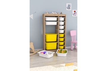 Flerfunktionsskåp Montana (69 x 112.2 x 29.6 cm) Sonomo Vit / Gul - Sonomo Vit / Gul - Förvaring - Småförvaring - Förvaringslåda