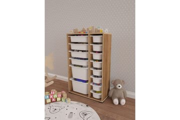 Flerfunktionsskåp Ravielwich (69,5 x 109 x 30 cm) Ek / Vit - Ek / Vit - Förvaring - Småförvaring - Förvaringslåda