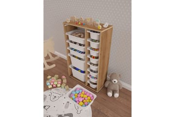 Flerfunktionsskåp Ravielwich (69,5 x 109 x 30 cm) Ek / Vit - Ek / Vit - Förvaring - Småförvaring - Förvaringslåda