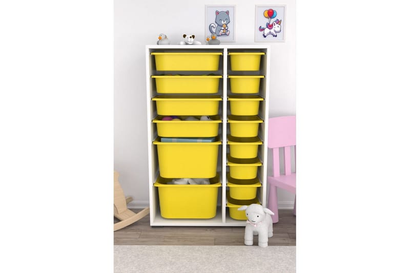 Flerfunktionsskåp Ravielwich (69,5 x 109 x 30 cm) Gul - Gul - Förvaring - Småförvaring - Förvaringslåda