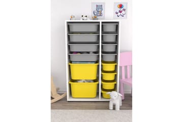 Flerfunktionsskåp Ravielwich (69,5 x 109 x 30 cm) Vit / Grå / Gul - Vit / Grå / Gul - Förvaring - Småförvaring - Förvaringslåda