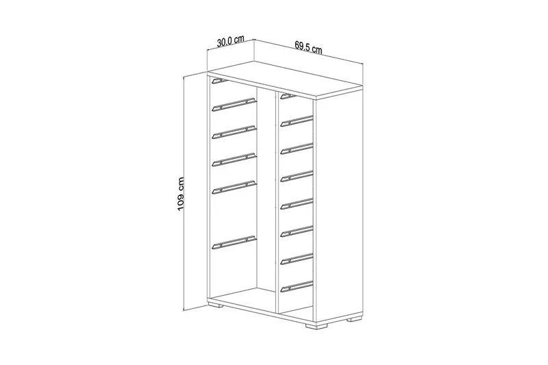 Flerfunktionsskåp Ravielwich (69,5 x 109 x 30 cm) Vit / Grå / Gul - Vit / Grå / Gul - Förvaring - Småförvaring - Förvaringslåda
