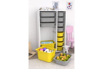 Flerfunktionsskåp Ravielwich (69,5 x 109 x 30 cm) Vit / Grå / Gul - Vit / Grå / Gul - Förvaring - Småförvaring - Förvaringslåda