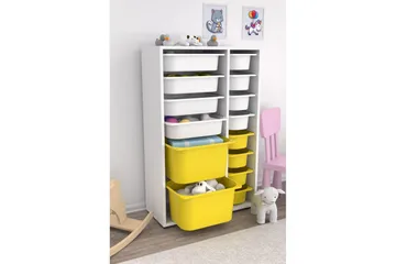 Flerfunktionsskåp Ravielwich (69,5 x 109 x 30 cm) Vit / Gul - Vit / Gul - Förvaring - Småförvaring - Förvaringslåda