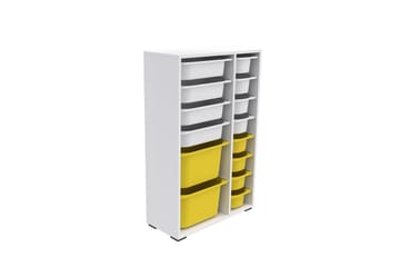 Flerfunktionsskåp Ravielwich (69,5 x 109 x 30 cm) Vit / Gul - Vit / Gul - Förvaring - Småförvaring - Förvaringslåda