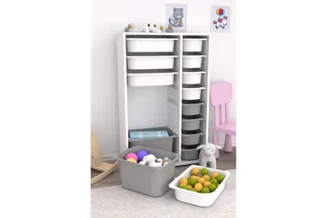 Flerfunktionsskåp Ravielwich (69,5 x 109 x 30 cm) VitGrå 2 - VitGrå 2 - Förvaring - Småförvaring - Förvaringslåda