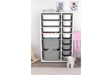 Flerfunktionsskåp Ravielwich (69,5 x 109 x 30 cm) VitGrå 2 - VitGrå 2 - Förvaring - Småförvaring - Förvaringslåda