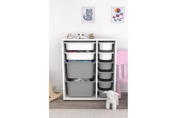 Flerfunktionsskåp Sosan K6B Vit / Grå - Vit / Grå - Förvaring - Småförvaring - Förvaringslåda