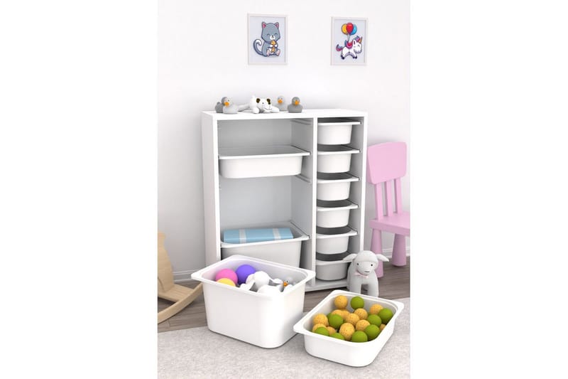 Flerfunktionsskåp Sosan K6B Vit - Vit - Förvaring - Småförvaring - Förvaringslåda