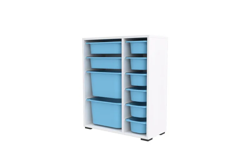 Flerfunktionsskåp Sosan K6F Vit / Blå, Vit / Blå
