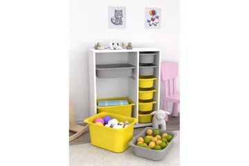 Flerfunktionsskåp Sosan K6U Vit / Grå / Gul - Vit / Grå / Gul - Förvaring - Småförvaring - Förvaringslåda