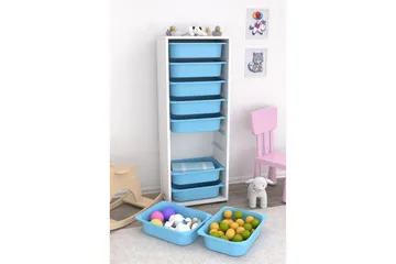 Flerfunktionsskåp Stribor Vit / Blå - Vit / Blå - Förvaring - Småförvaring - Förvaringslåda