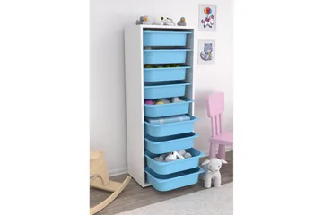 Flerfunktionsskåp Stribor Vit / Blå - Vit / Blå - Förvaring - Småförvaring - Förvaringslåda