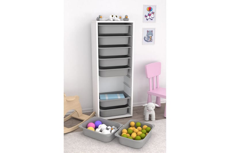 Flerfunktionsskåp Stribor Vit / Grå - Vit / Grå - Förvaring - Småförvaring - Förvaringslåda