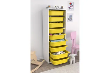 Flerfunktionsskåp Stribor Vit / Gul - Vit / Gul - Förvaring - Småförvaring - Förvaringslåda