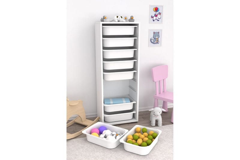 Flerfunktionsskåp Stribor Vit - Vit - Förvaring - Småförvaring - Förvaringslåda