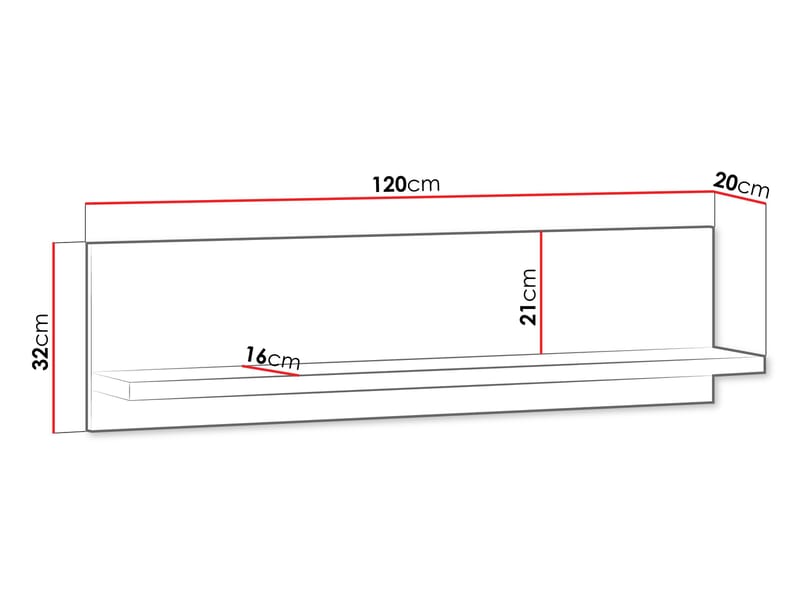 Fonti Vägghylla 120 cm - Brun - Förvaring - Småförvaring - Väggförvaring