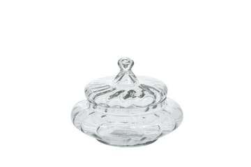 Glasburk Glass 12 cm Transparent/Guld - Förvaring - Småförvaring - Förvaringsburk