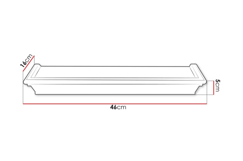 Harendra Vägghylla 46 cm - Svart - Förvaring - Hylla